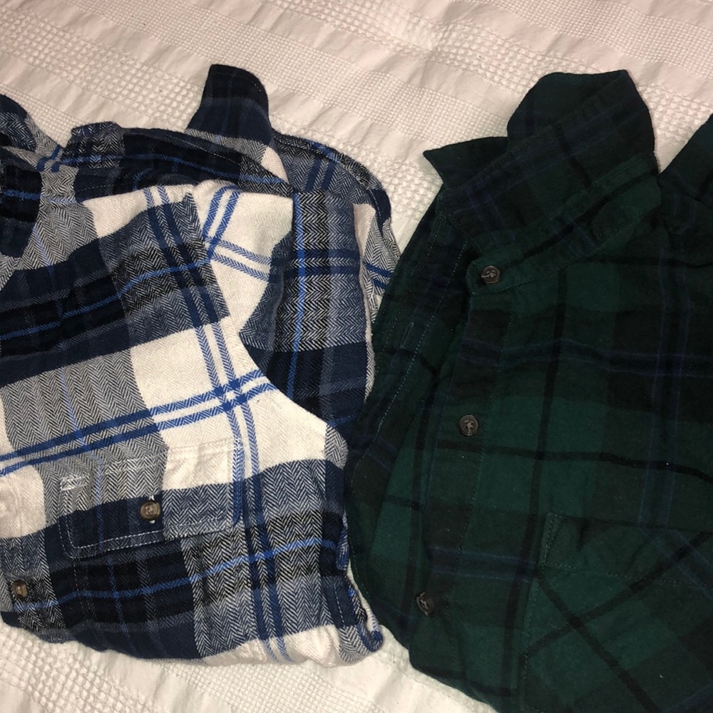 Flannel duo set Blue and Green pair women’s M & L